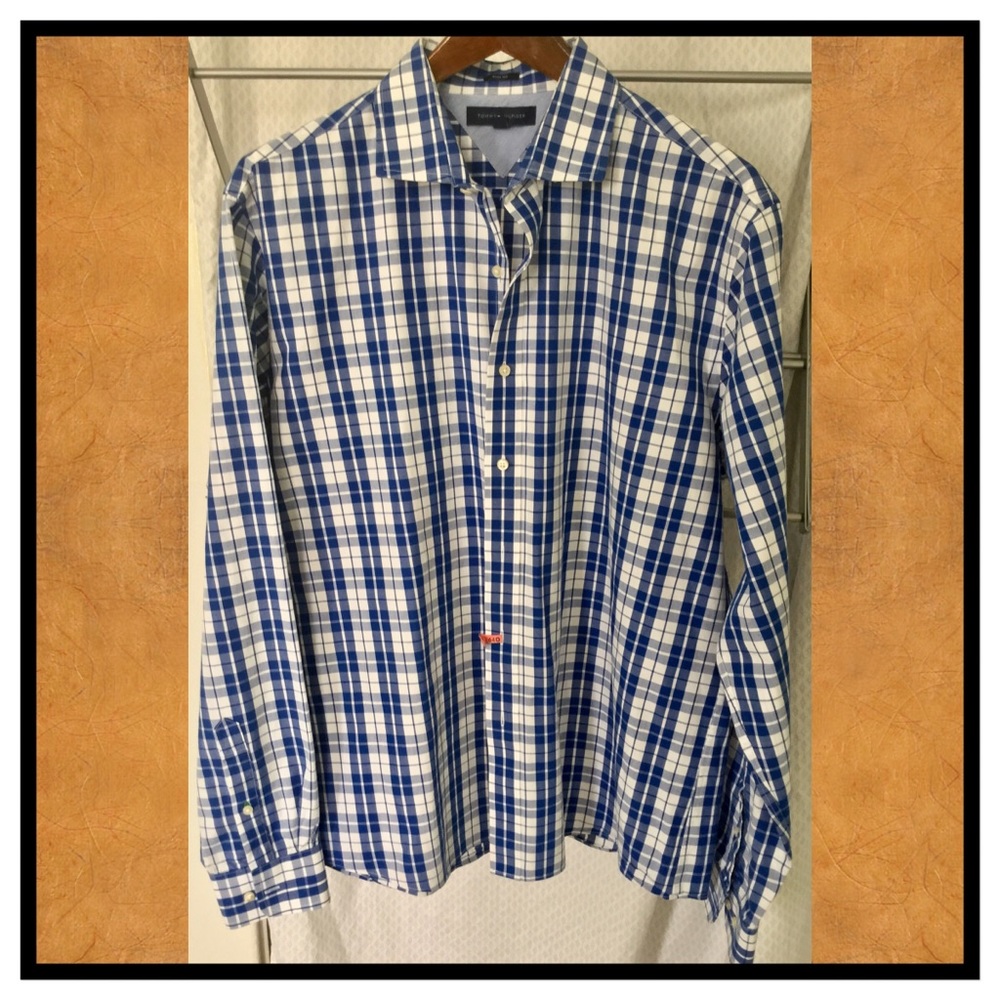 Tommy Hilfiger plaid casual career shirt 17 tall
